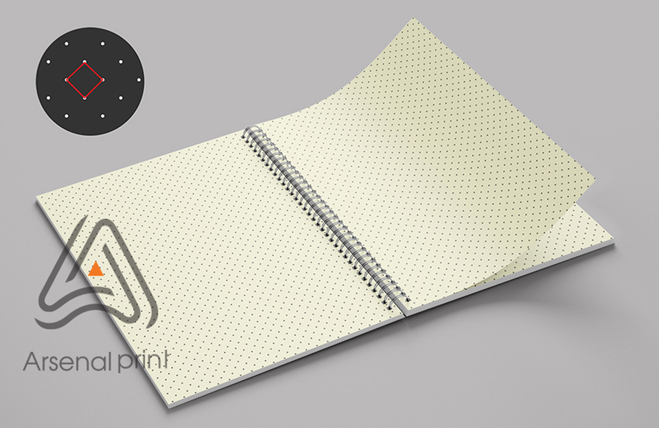 Розліновка блокнота в крапку