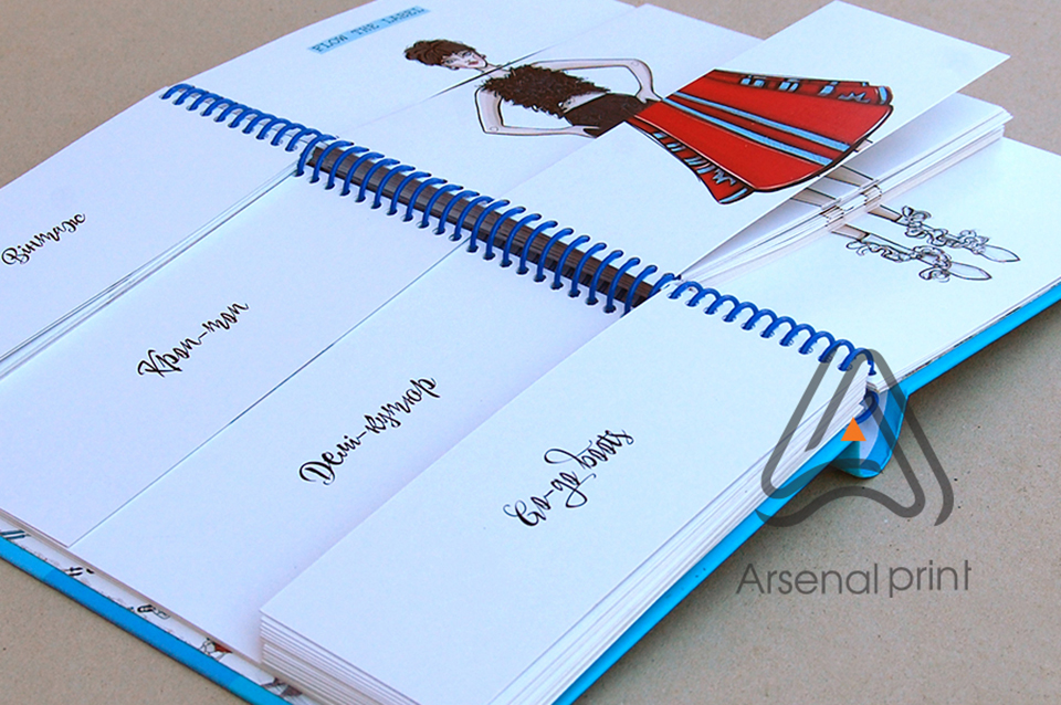 Блокнот, скріплення на пластикову спіраль