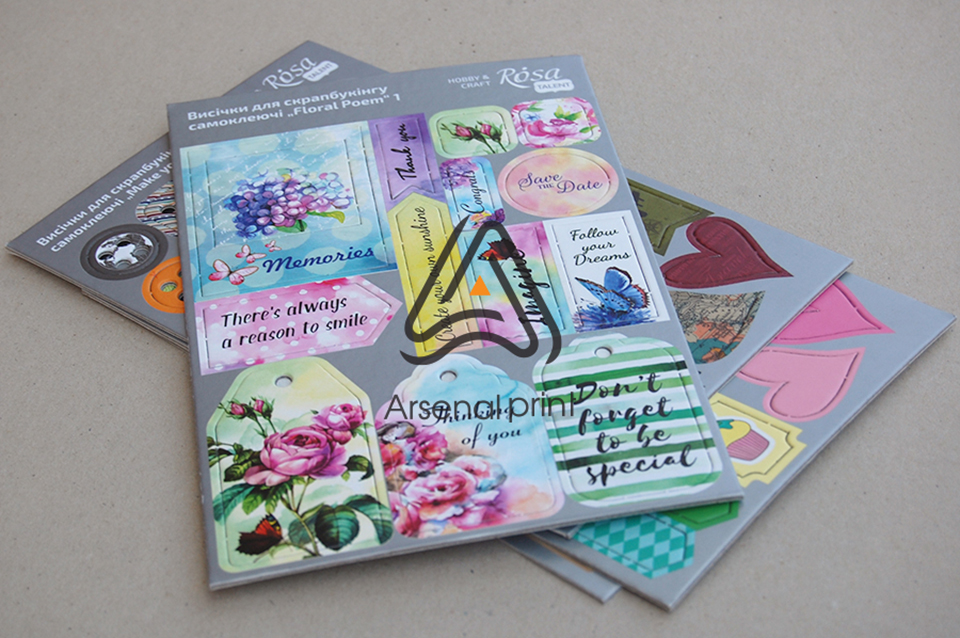 Скрапбукінг - наліпки на картоні