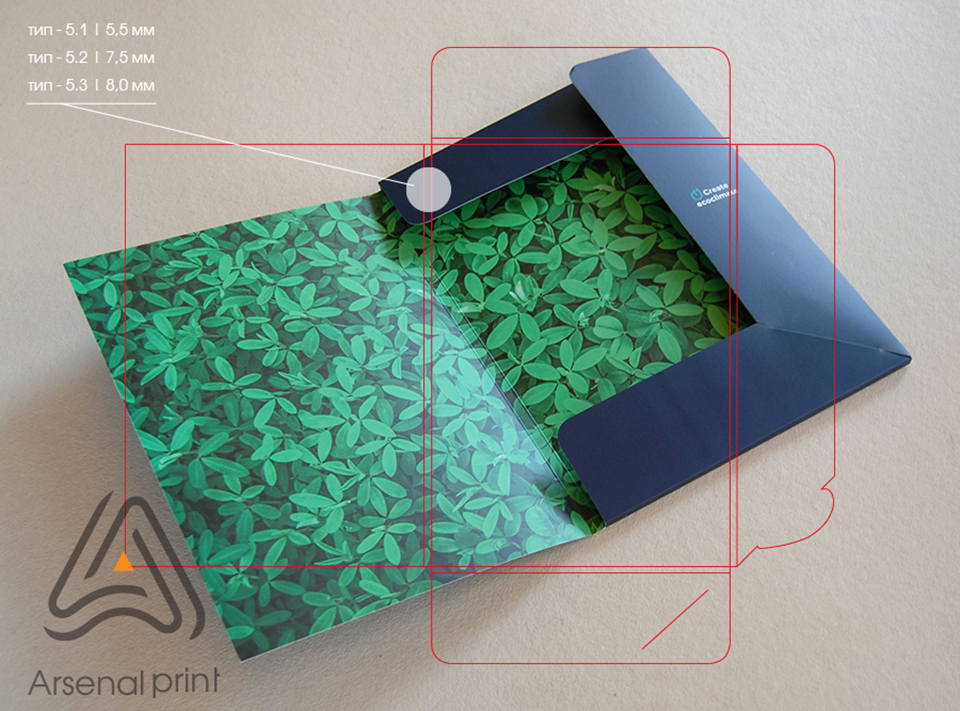 Папка паперова з карманами, шаблон