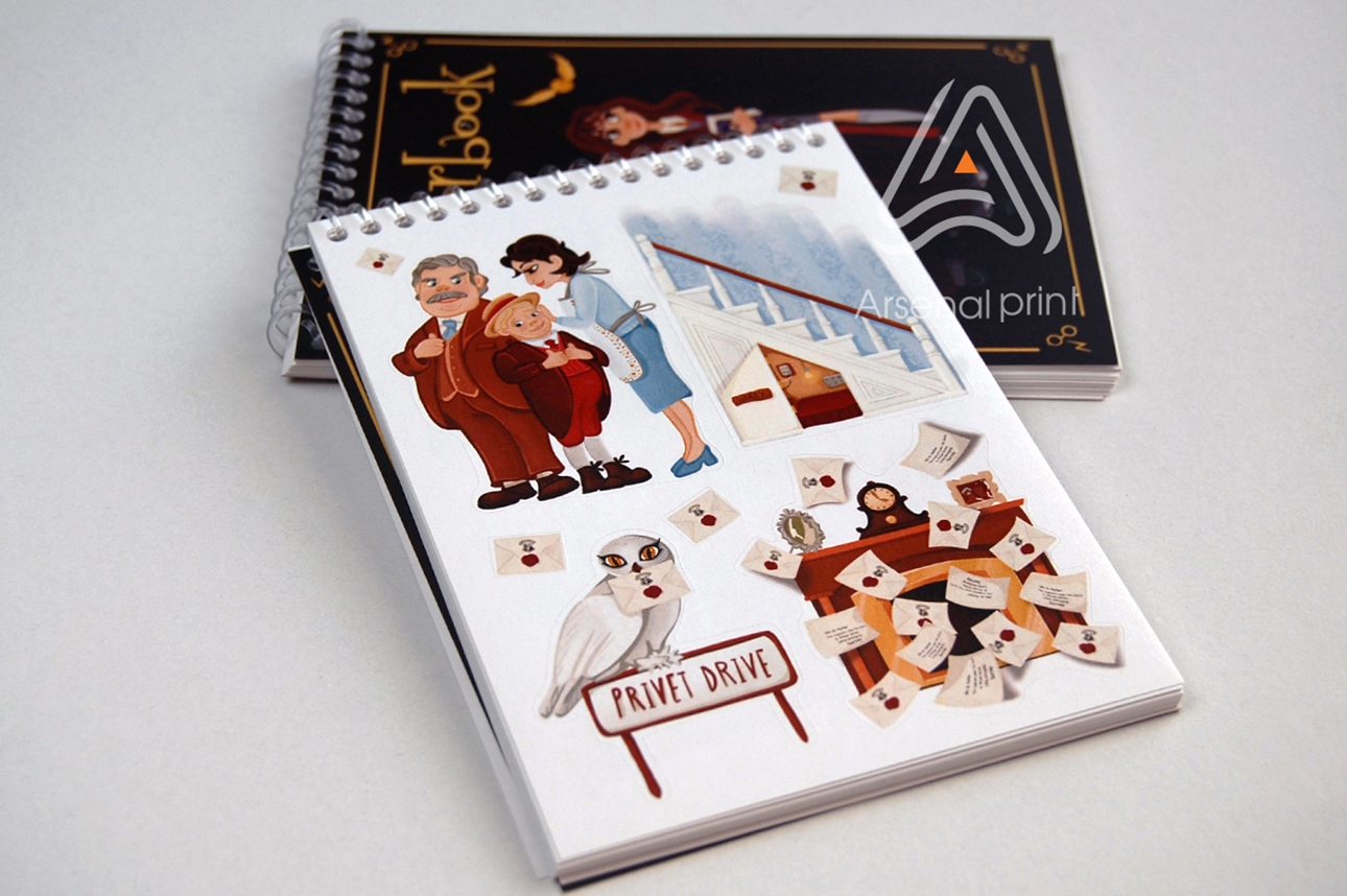 Скріплення на прозору пружину - блокнот