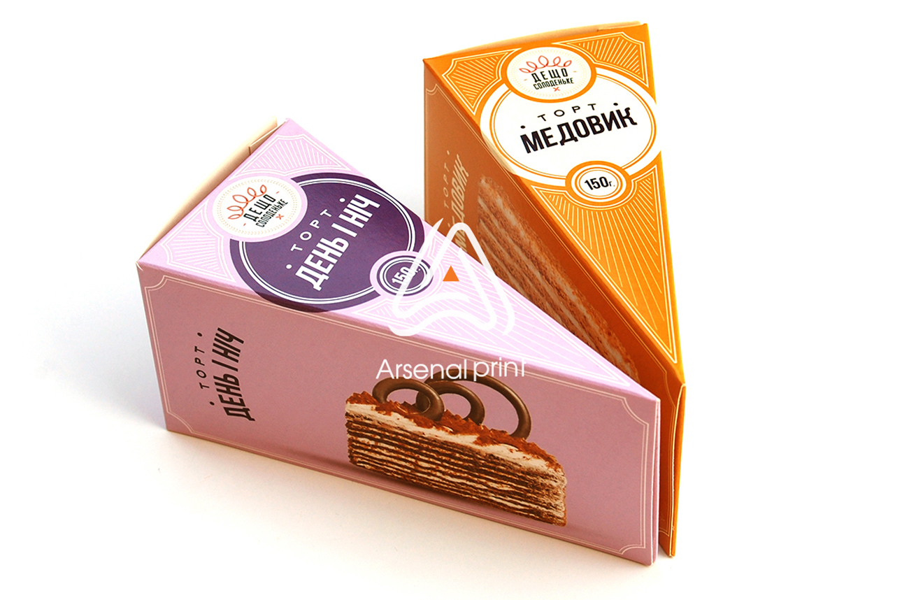 Друк трикутної коробки для тортиків