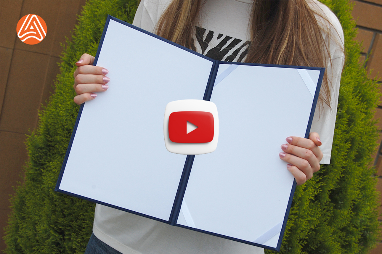 Обкладинка для диплома із стрічками кутиками