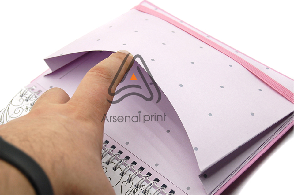 Блокнот на пружині з резинкою