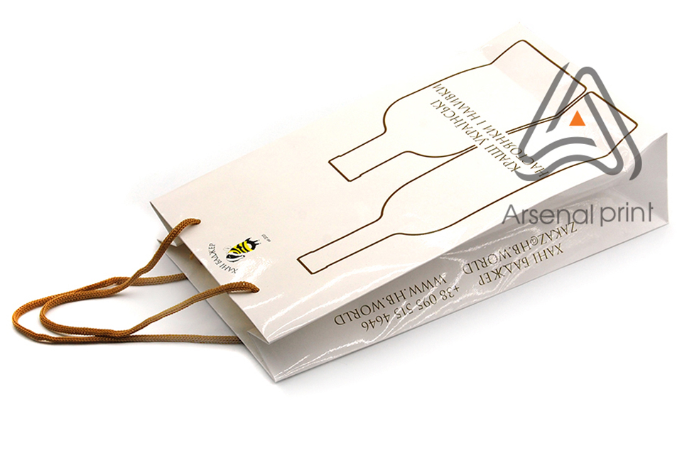 Паперовий пакет для двух пляшок