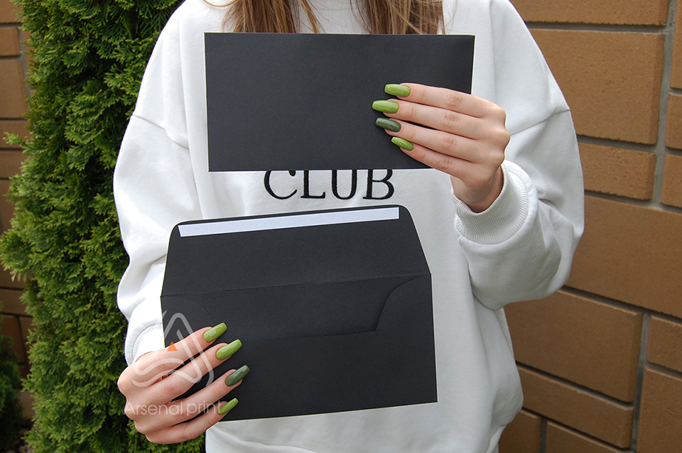 Дизайнерський евро конверт - Чорний. продаж