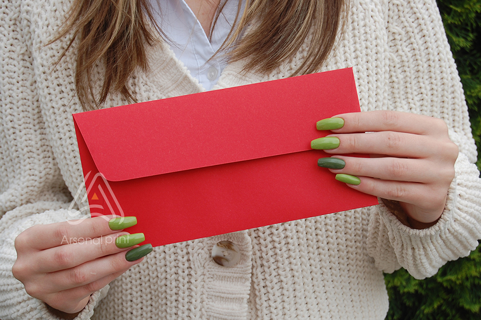 Конверти із дизайнерського картону - Червоний