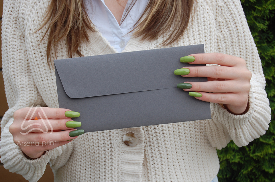 Конверти із дизайнерського картону - Сірий