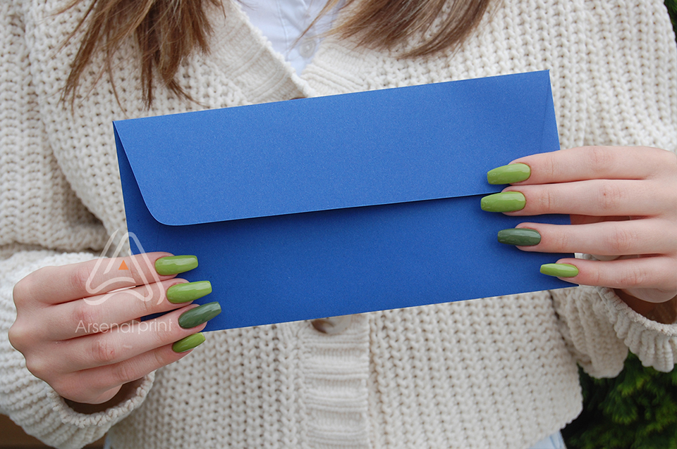 Конверт дизайнерський картон - Синій