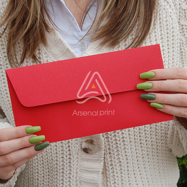 Конверт Євро DL - Червоний (E65)