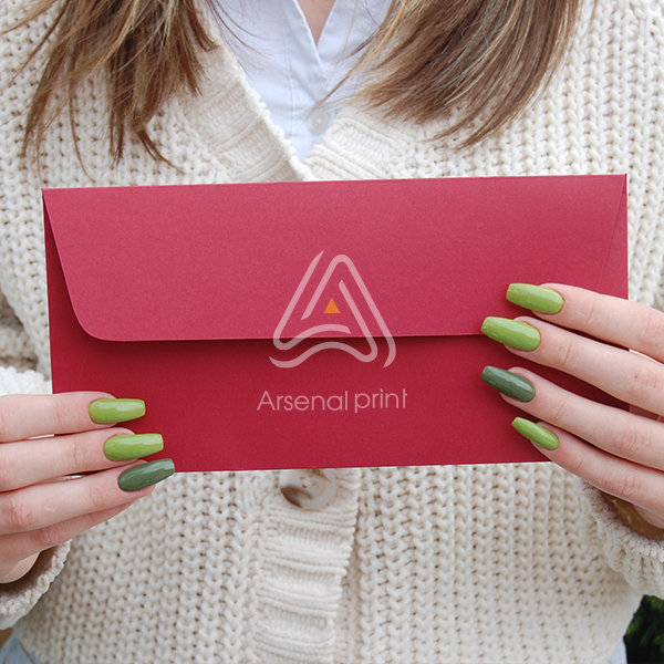 Конверт Євро DL - Бордовий (E65)