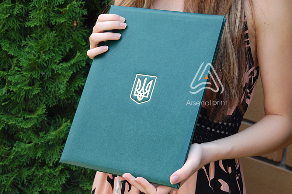 Папка для вручення - Зелена, для аркушів А4